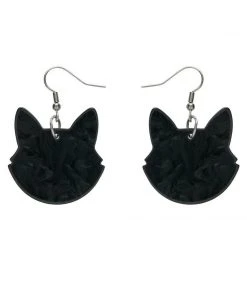 What's New, Pussycat? Black Cat Silhouette Resin Earrings | Erstwilder