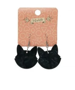 What's New, Pussycat? Black Cat Silhouette Resin Earrings | Erstwilder