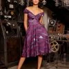 LBHM Final Sale - Natalie Dress In Purple Victorian Bats Print | Laura Byrnes & Hope Morrison Shop All In-Stock Items By Size