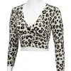 MAK / YeMak Deadly Pinup 3/4 Sleeve Cropped Cardigan In Leopard Print | Pinup Girl Clothing Shop All In-Stock Items By Size