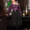 All In Stock Size XS Bella Vintage Gathered Swing Skirt In Solid Black Cotton Sateen | Pinup Couture