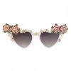 Ole - FashionGo Under $60 Rose And Pearl Sunglasses In White 1 Ole - FashionGo Under $60 Rose And Pearl Sunglasses In White