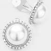 Wona Trading What's New, Pussycat? She's A Lady Pearl Clip On Earrings In Silver