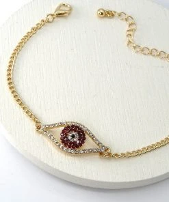 Wall To Wall Eye Love You Bracelet In Red What's New, Pussycat?