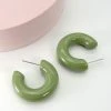 Wall To Wall Perfect Pair Resin Hoops In Olive 1 Wall To Wall Perfect Pair Resin Hoops In Olive