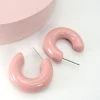 Wall To Wall Perfect Pair Resin Hoops In Pink