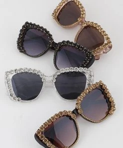 H&D Accessories Julia Jeweled Sunglasses In Gold 7 H&D Accessories Julia Jeweled Sunglasses In Gold