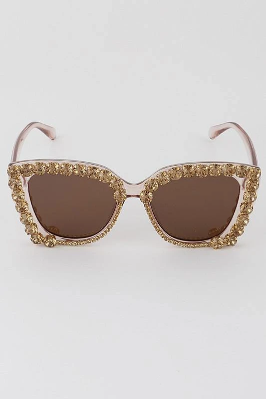 H&D Accessories Julia Jeweled Sunglasses In Gold 4 H&D Accessories Julia Jeweled Sunglasses In Gold