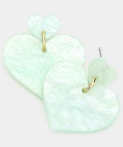 Wona Trading Minty Fresh Heart Earrings What's New, Pussycat?