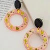 LA3Accesories Desert Sun Painted Acrylic Hoop Earrings