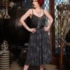 Shop All In-Stock Items By Size Final Sale - Amalie Ballerina Swing Dress In Black Widow Spiderweb | Pinup Couture