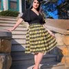 Bella Vintage Gathered Swing Skirt In Yellow House Harlequin | Pinup Couture What's New, Pussycat?