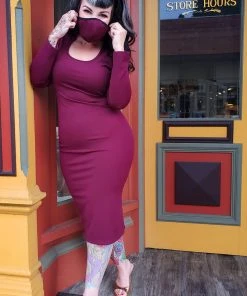 Hannah Wiggle Dress In Garnet Crepe | Laura Byrnes Design What's New, Pussycat?