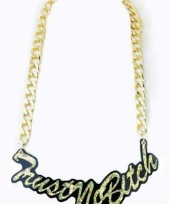 Bella K - FashionGo What's New, Pussycat? Trust No B*tch Lazer Cut Acrylic Necklace