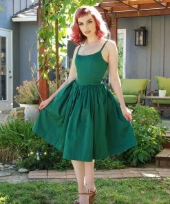 Final Sale - Jenny Vintage Swing Dress In Emerald Green | Pinup Couture