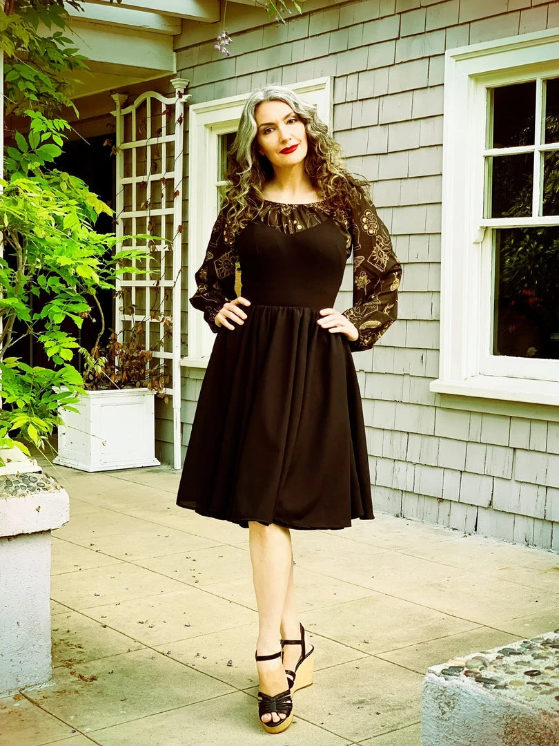 LBHM Final Sale - Sylvie Long Sleeve Peasant Top In Stregheria Crepe | Laura Byrnes & Hope Morrison 6 LBHM Final Sale - Sylvie Long Sleeve Peasant Top In Stregheria Crepe | Laura Byrnes & Hope Morrison