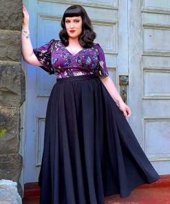 Viva Blouse In Purple Butterfly Crepe | Laura Byrnes Design