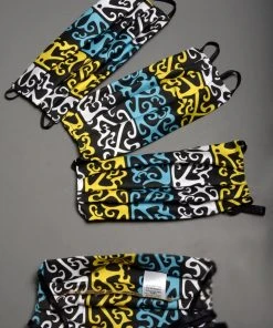 Pinup Girl Clothing Social Distancing Fabric Face Masks - Set Of 4pcs - Style #5 - Adult - Calypso Castaway Cotton Sateen What's New, Pussycat?