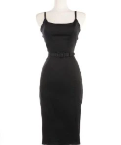 Final Sale - Jayne Wiggle Dress In Black Poly Crepe | Pinup Couture 9 Final Sale - Jayne Wiggle Dress In Black Poly Crepe | Pinup Couture