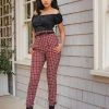 Final Sale - LB Long Trousers In Red Plaid | Laura Byrnes Design