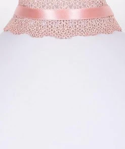 Anzell What's New, Pussycat? Midnight In Paris Lace Choker Necklace In Pink