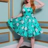 Shop All In-Stock Items By Size Final Sale - Lana Dress In Turquoise Floral Cotton | Pinup Couture