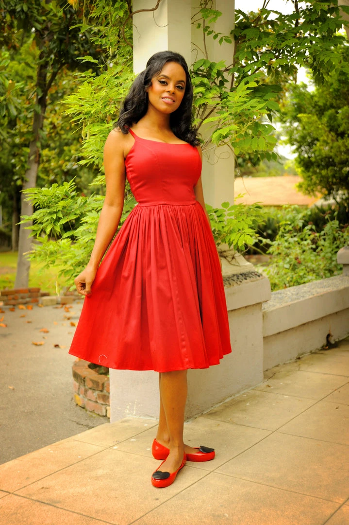 Final Sale - Vintage Sundress - Jenny Swing Dress In Solid Red | Pinup Couture Shop All In-Stock Items By Size 7 Final Sale - Vintage Sundress - Jenny Swing Dress In Solid Red | Pinup Couture Shop All In-Stock Items By Size