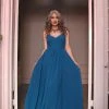 Shop All In-Stock Items By Size Final Sale - Amalie Ballerina Daytime Maxi Gown In Peacock | Pinup Couture