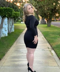 Final Sale - Theodora Mini Dress In Black Ponte De Roma | Deadly Dames