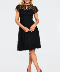 Melody Black Dress With Lace | Voodoo Vixen