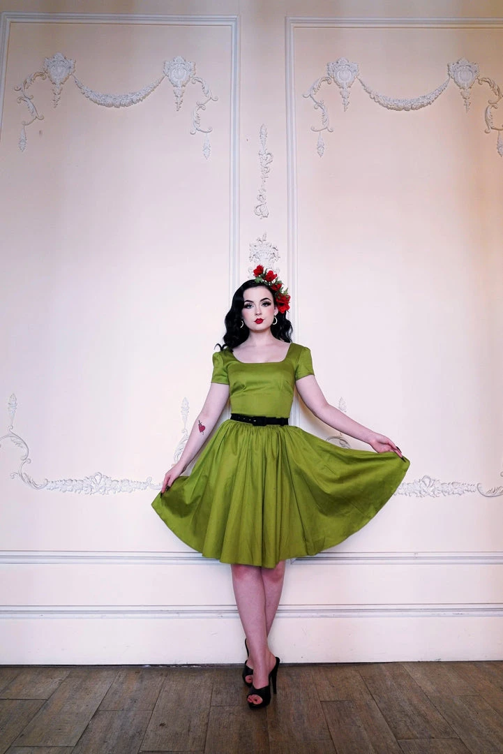 Final Sale - Lara Dress In Olive Cotton Sateen | Laura Byrnes Design Shop All In-Stock Items By Size 8 Final Sale - Lara Dress In Olive Cotton Sateen | Laura Byrnes Design Shop All In-Stock Items By Size