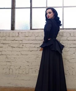 Laura Byrnes Design Final Sale - Amalie Ballerina Maxi Skirt In Black Crepe | Laura Byrnes Shop All In-Stock Items By Size