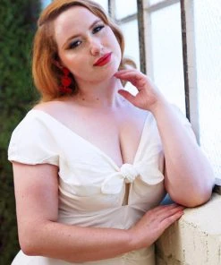 Final Sale - Dixiefried Niagara Wiggle Dress In Solid White Stretch Bengaline