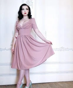 What's New, Pussycat? Paige Swing Dress In Rosewood Crepe | Pinup Couture
