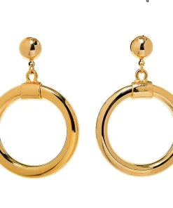 Elizabeth Taylor Final Sale - Legacy Work - Mid-Century Gold Hoop Clip On Earrings