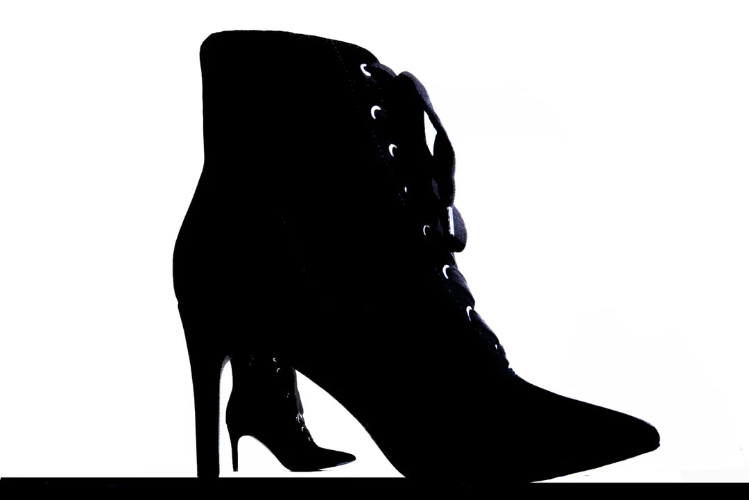 Joia Scorpio Stiletto Lace Up Hiker Bootie Heels In Midnight Black Faux Suede What's New, Pussycat? 9 Joia Scorpio Stiletto Lace Up Hiker Bootie Heels In Midnight Black Faux Suede What's New, Pussycat?