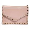 Anzell Studded Soft Pink Vegan Patent Leather Clutch