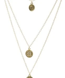 Accommate - FashionGo Three Medallion Necklace In Gold What's New, Pussycat?