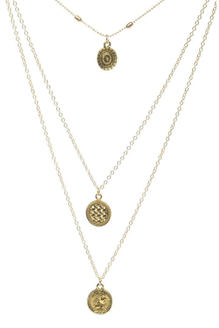 Accommate - FashionGo Three Medallion Necklace In Gold What's New, Pussycat? 4 Accommate - FashionGo Three Medallion Necklace In Gold What's New, Pussycat?