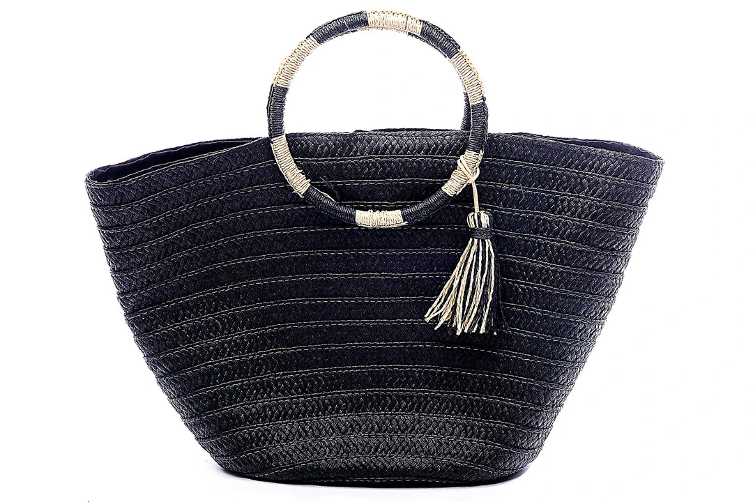 Joia Black Rattan Tote 4 Joia Black Rattan Tote