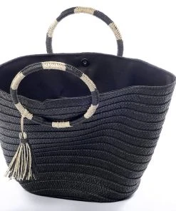 Joia Black Rattan Tote Shop All In-Stock Items By Size