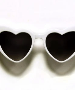 Ocean & Land Final Sale - Heart Eyes Pinup Girl Sunglasses In White