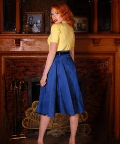 Pinupgirlclothing.com Doris Vintage Swing Skirt With Pockets In Blue | Pinup Couture
