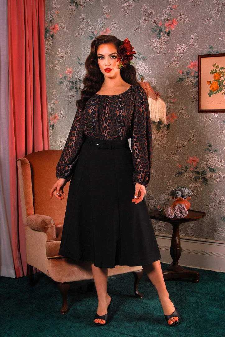 Laura Byrnes Design Final Sale - Sylvie Long Sleeve Peasant Top In Leopard Print | Laura Byrnes 6 Laura Byrnes Design Final Sale - Sylvie Long Sleeve Peasant Top In Leopard Print | Laura Byrnes