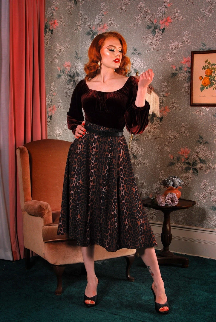 Shop All In-Stock Items By Size Final Sale - Viva 40s Tulip Skirt In Leopard Crepe | Laura Byrnes Design 6 Shop All In-Stock Items By Size Final Sale - Viva 40s Tulip Skirt In Leopard Crepe | Laura Byrnes Design
