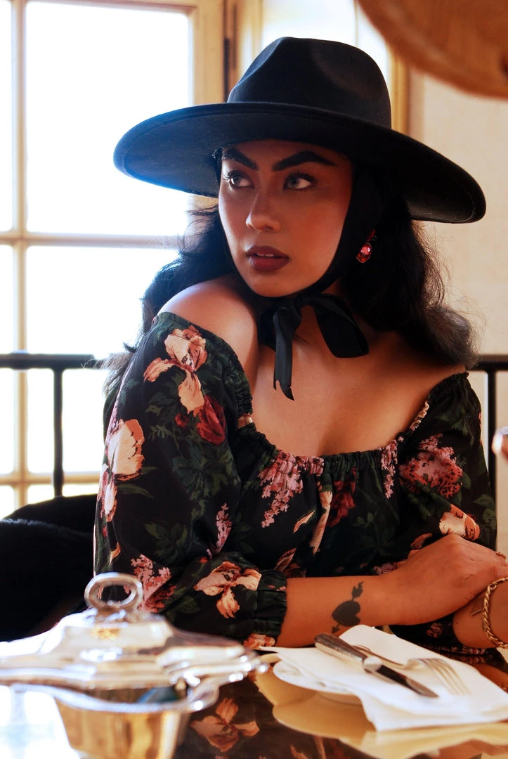 Shop All In-Stock Items By Size Final Sale - Marie-Thérèse Peasant Dress In Dark Bella Roses Crepe | Pinup Couture 8 Shop All In-Stock Items By Size Final Sale - Marie-Thérèse Peasant Dress In Dark Bella Roses Crepe | Pinup Couture