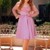 Final Sale - Courtney Vintage Swing Dress In Orchid Stretch Satin | Pinup Couture