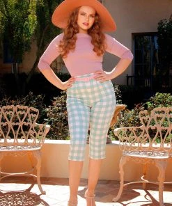 LBHM Final Sale - Mina Capris In Sage Gingham Cotton Sateen | Laura Byrnes & Hope Johnstun Shop All In-Stock Items By Size
