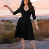 Erin Vintage Style Swing Dress In Black Bengaline | Pinup Couture