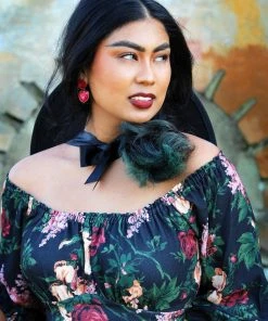 Shop All In-Stock Items By Size Final Sale - Marie-Thérèse Peasant Dress In Dark Bella Roses Crepe | Pinup Couture 17 Shop All In-Stock Items By Size Final Sale - Marie-Thérèse Peasant Dress In Dark Bella Roses Crepe | Pinup Couture